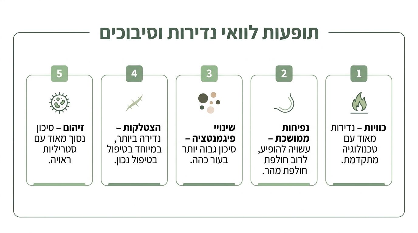 תופעות לוואי של טיפול בגלי רדיו: המדריך המלא radio frequency treatment side effects rare complications Infographic